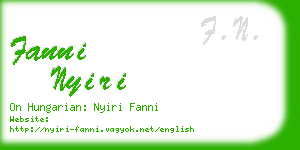 fanni nyiri business card